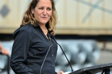 Chrystia Freeland le 24 août 2018 à Richmond (Colombie-Britannique)
