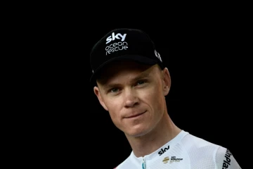 Le Britannique Chris Froome (Sky) lors de la cérémonie de présentation des équipes pour le Tour de France, le 5 juillet 2018 à  La Roche-sur-Yon 