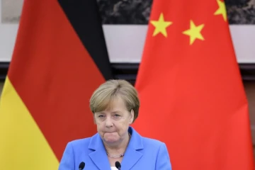 La chancelière allemande Angela Merkel en visite à Pékin le 24 mai 2018