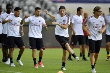 Les joueurs de l'AC Milan, lors d'une séance d'entraînement à Shenzhen, en Chine, le 21 juillet 2017, à la veille d'affronter le Bayern Munich