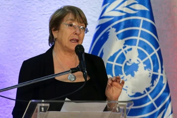 Le Haut Commissaire aux Droits de l'Homme Michelle Bachelet lors d'une conférence de presse à Caracas le 22 juin 2019