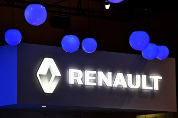 Logo de Renault, au Salon automobile de Tokyo le 28 octobre 2015
