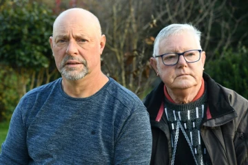 Noël et Raymond Pouliquen, le 29 novembre 2019 à Gourin, dans le Morbihan
