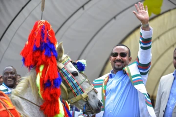 Le Premier ministre Abiy Ahmed lors d'une visite à Bonga, dans la province de Kaffa, dans le sud-ouest de l'Ethiopie, le 15 septembre 2019