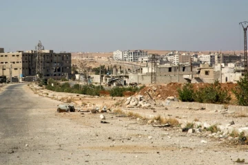 Une vue générale d'Alep dévastée, le 20 octobre 2016 en Syrie