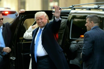 Donald Trump à son arrivée au bureau de vote le 8 novembre 2016 à New York