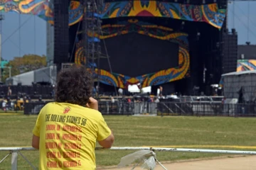 La scène sur laquelle les Rolling Stones vont se produire à Ciudad Deportiva à La Havane le 24 mars 2016