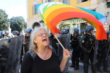 Geneviève Legay lors de la manifestation des gilets jaunes, le 23 mars 2019 à Nice