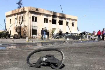 Dégâts après un attentat à Zliten sur la côte libyenne, le 7 janvier 2015