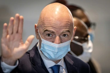 Le président de la Fifa, Gianni Infantino, à Rabat, le 12 mars 2021