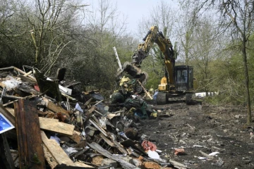 Opération de déblaiement d'un squat dans la ZAD de Notre-Dame-des-Landes, le 12 avril 2018