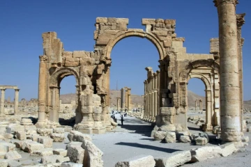 L'Arc de triomphe de Palmyre, le 19 juin 2010 en Syrie