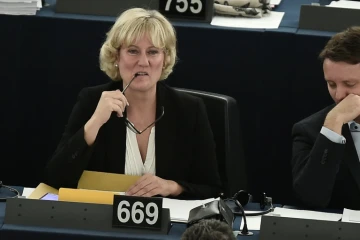 L'eurodéputée Nadine Morano au parlement européen le 8 octobre 2015 à Strasbourg
