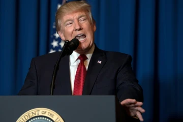 Donald Trump lors d'une conférence de presse au domaine de Mar-a-Lago en Floride, le 6 avril 2017