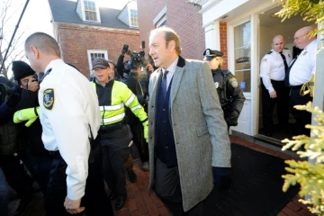 Kevin Spacey quitte le tribunal de Nantucket dans le Massachusetts, le 7 janvier 2019