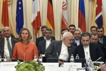 La représentante de la diplomatie européenne, Federica Mogherini, et le ministre des Affaires étrangères iranien Mohammad Javad Zarif à Vienne le vendredi 6 juillet pour une réunion destinée à sauver l'accord sur le nucléaire