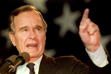 Former US president George Bush -- seen here in 1992 -- served one term as head of state before being defeated by Democrat Bill Clinton 