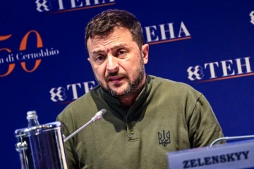 Le président ukrainien Volodymyr Zelensky au forum The European House-Ambrossetti à Cernobbio le 6 septembre 2024