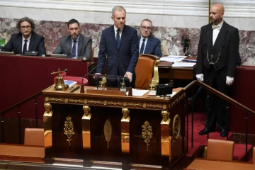 Francois de Rugy, le nouvel occupant du perchoir de l'Assemblée nationale, lors de son élection le 27 juin 2017