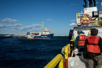 Vue du navire Sea Watch 3 le 4 janvier 2019, qui a sauvé 32 migrants en Méditerranée le 22 décembre.