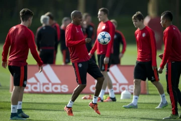 Les joueurs de Manchester United à l'entraînement, le 29 septembre 2015 au complexe sportif de Carrington