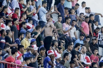 Les supporters palestiniens lors de la Coupe de Palestine le 20 juin 2018 à Gaza