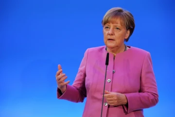 La chancelière allemande Angela Merkel s'exprime devant son parti le CDU, le 8 janvier 2016 à Mayence