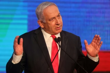 Le Premier ministre israélien Benjamin Netanyahu, au quartier général de campagne du Likoud à Jérusalem, le 24 mars 2021