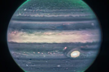 La planète Jupiter vue par le téléscope spacial James Webb, une image publiée par la Nasa le 22 août 2022