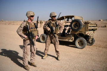 Photo d'archives de soldats américains lors d'un entraînement militaire avec des soldats afghans, sur la base militaire de Shorab, dans la province afghane de Helmand, le 27 août 2017