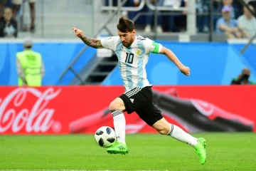 Le capitaine argentin Lionel Messi face au Nigeria lors du Mondial, le 26 juin 2018 à Saint-Pétersburg