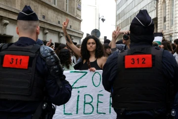 Manifestation pro-palestinienne à la Sorbonne, le 29 avril 2024  à Paris