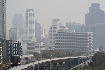 Forte pollution de l'air à Bangkok, le 24 janvier 2025 en Thaïlande