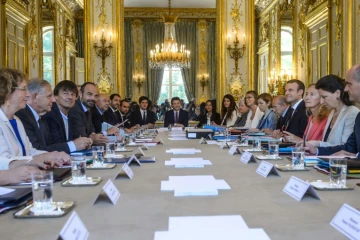 Le conseil des ministres autour du président Emmanuel Macron, le 22 juin 2017