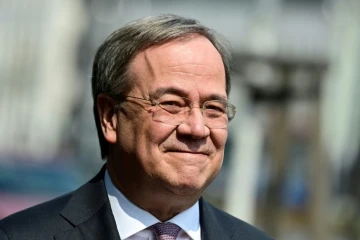 Armin Laschet, candidat à la succession d'Angela Merkel, le 19 avril 2021 à Berlin 