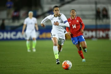 L'Américaine Carli Lloyd face au Costa Rica, le 10 février 2016 à Frisco (Texas)