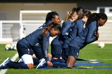 Les Bleues à l'entraînement, le 15 mai 2019 à Clairefontaine