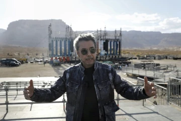 Le compositeur et musicien français Jean-Michel Jarre à Massada en Israël le 2 avril 2017