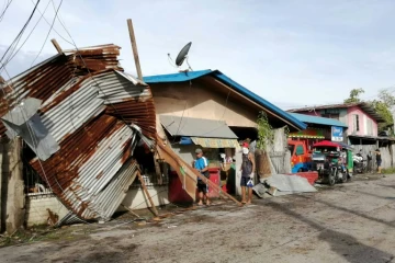 Une maison endommagée par le typhon Phanfone à Ormoc City (Philippines) le 25 décembre 2019