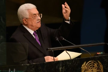 Le président palestinien Mahmoud Abbas à la tribune de l'ONU à New York, le 30 septembre 2015