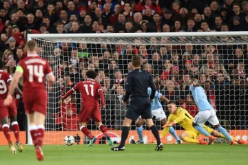 Le milieu de terrain égyptien de Liverpool marque dans les buts de Manchester City en 1/4 de finale aller de Ligue des champions le 4 avril 2018