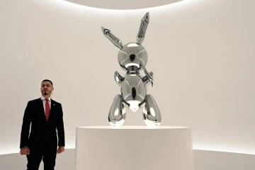 Le "Rabbit" de Koons à Christie's à New York, le 3 mai 2019