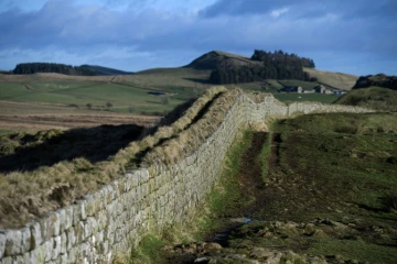 Une partie du mur d'Hadrien près d'Hexham, dans le nord de l'Angleterre le 19 janvier 2022