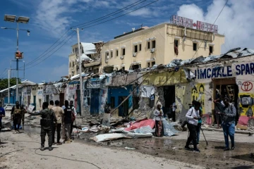 Les décombres de l'hôtel Hayat après une attaque de 30 heures par des islamistes shebab, le 21 août 2022 à Mogadiscio, en Somalie