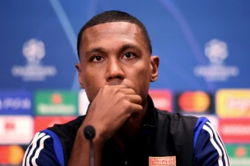Le défenseur brésilien de Lyon Marcelo en conférence de presse avant un match de Ligue des champions, le 1er octobre 2019 à Leipzig 