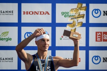 Premier sacre mondial pour le triathlète français Vincent Luis à Lausanne le 31 août 2019