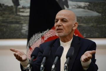 Le président afghan Ashraf Ghani lors d'une conférence de presse au palais présidentiel à Kaboul le 30 juin 2018