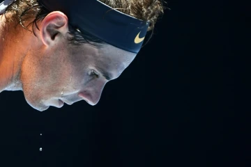 L'Espagnol Rafael Nadal face à l'Australien James Duckworth au 1er tour de l'Open d'Australie, le 14 janvier 2019 à Melbourne 