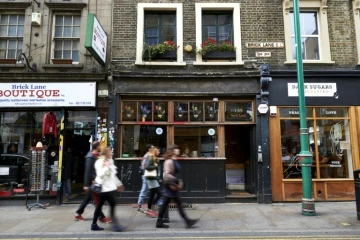 Devanture du café retro dédié au céréales dans le quartier Shoredish (est de Londres), le 12 octobre 2015