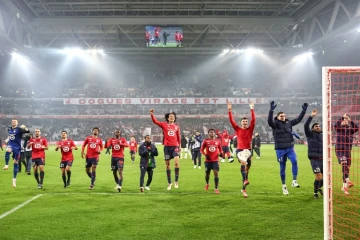 La joie des Lillois, vainqueurs des Niçois, le 17 janvier 2025 au stade Pierre-Mauroy